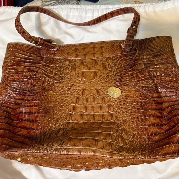 Brahmin Handbags - Brahmin Tan Crocodile-Embossed Shoulder Bag with matching wallet